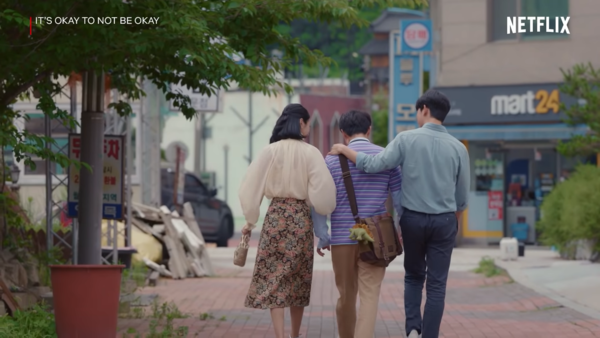 The show's core is its trio of main characters: Gang-tae (Kim Soo-hyun, right), his love interest Mun-yeong (Seo Yea-ji, left), and his brother Sang-tae (Oh Jung-se, center)