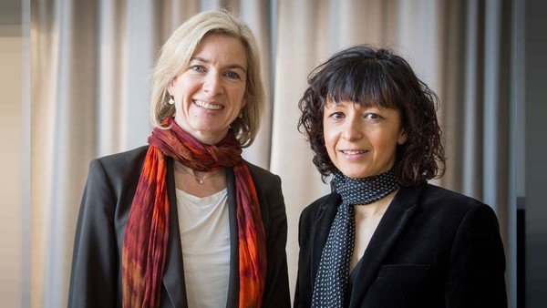 Jennifer Doudna (left) and Emmanuelle Charpentier (right) received the 2020 Nobel Prize in Chemistry "for the development of a method for genome editing"