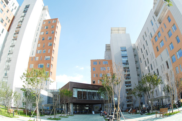 Mir and Narae Halls, two of the dormitories in which undergraduate and graduate students can reside in as roommates