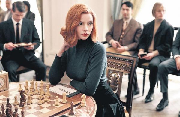 Anya Taylor-Joy plays the troubled chess prodigy Beth Harmon in The Queen's Gambit