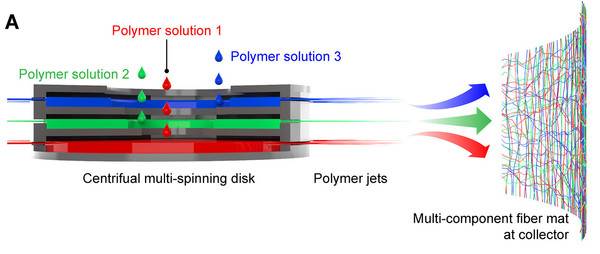Schematic illustration of centrifugal multispinning