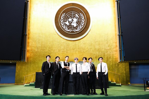 BTS at the 76th United Nations General Assembly (Source: Twitter)